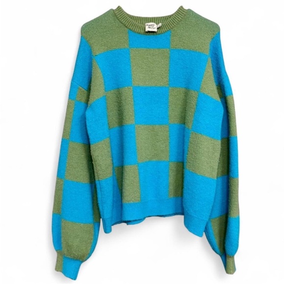 PRINCESS POLLY Alexia Blue and Green
Checkered Women's Sweater {US 4} - Picture 2 of 4